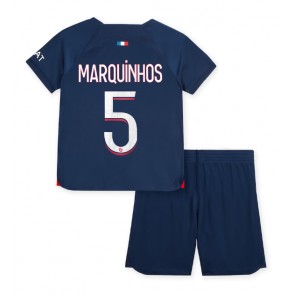 Maillot de foot Paris Saint-Germain Marquinhos #5 Domicile enfant 2023-24 Manches Courte (+ pantalon court)